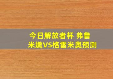 今日解放者杯 弗鲁米嫩VS格雷米奥预测